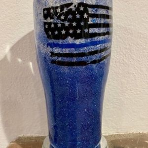 Custom Made Designer Tumbler Back The Blue 30 oz